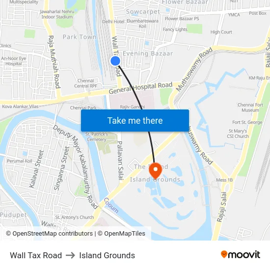 Wall Tax Road to Island Grounds map