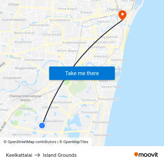 Keelkattalai to Island Grounds map