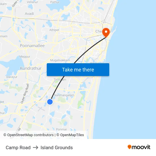 Camp Road to Island Grounds map