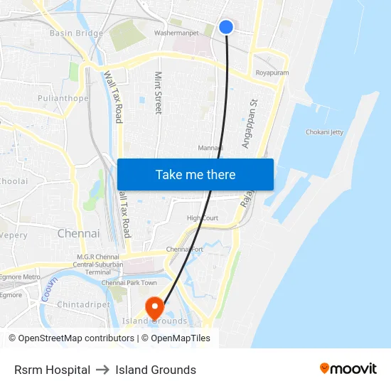 Rsrm Hospital to Island Grounds map