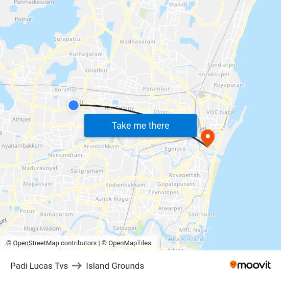 Padi Lucas Tvs to Island Grounds map