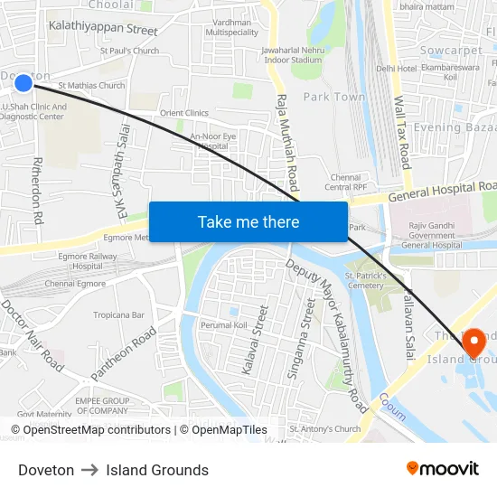 Doveton to Island Grounds map