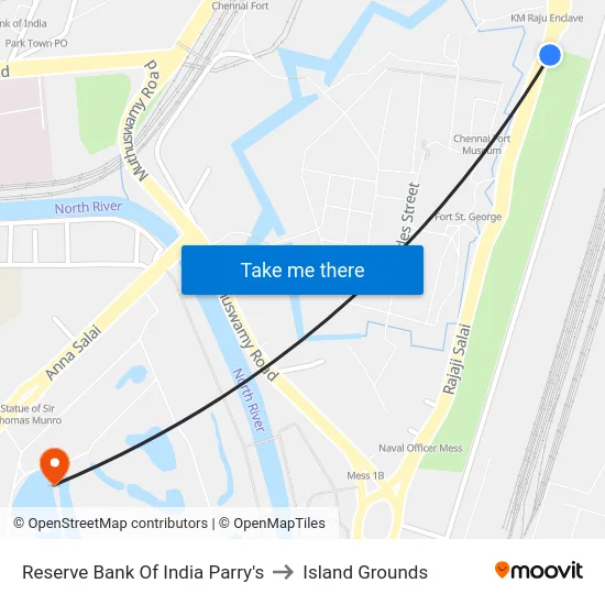 Reserve Bank Of India Parry's to Island Grounds map