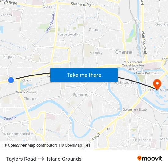 Taylors Road to Island Grounds map