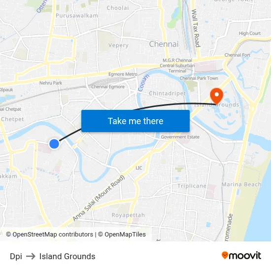 Dpi to Island Grounds map