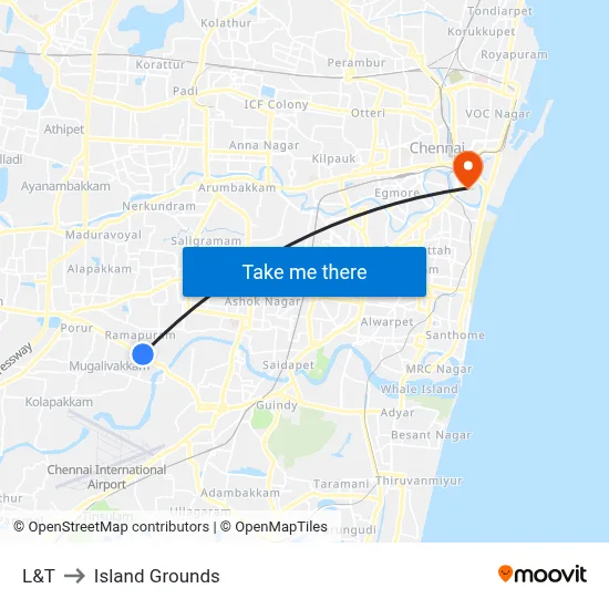 L&T to Island Grounds map