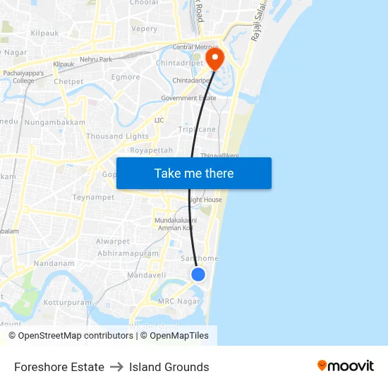 Foreshore Estate to Island Grounds map