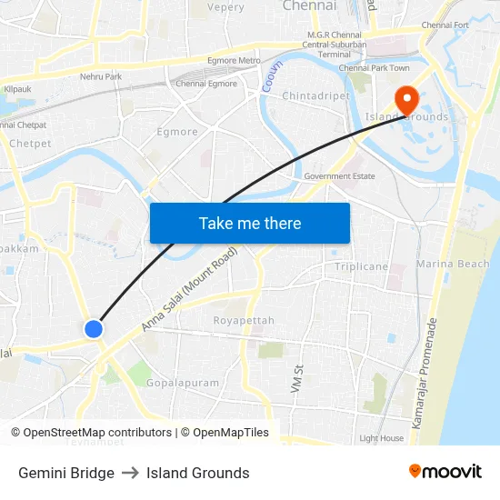 Gemini Bridge to Island Grounds map