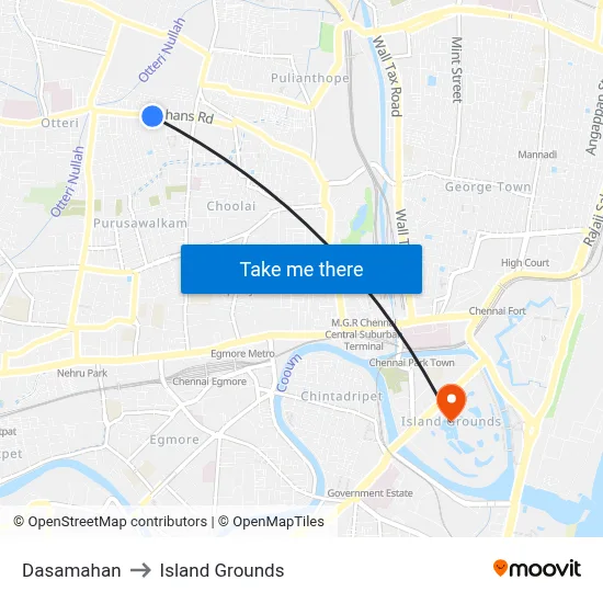 Dasamahan to Island Grounds map