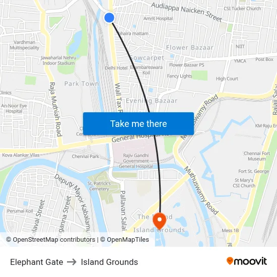 Elephant Gate to Island Grounds map