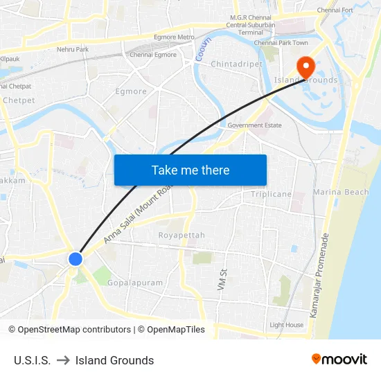 U.S.I.S. to Island Grounds map
