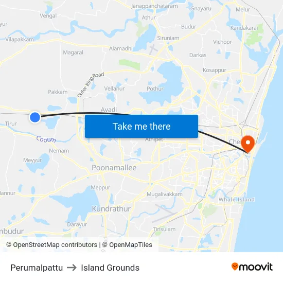 Perumalpattu to Island Grounds map