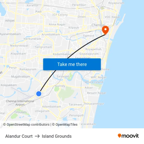 Alandur Court to Island Grounds map