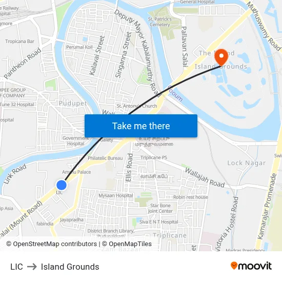 LIC to Island Grounds map