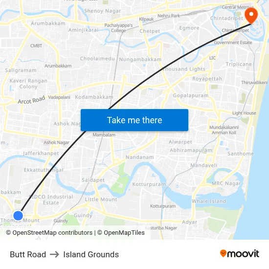 Butt Road to Island Grounds map