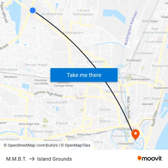 M.M.B.T. to Island Grounds map