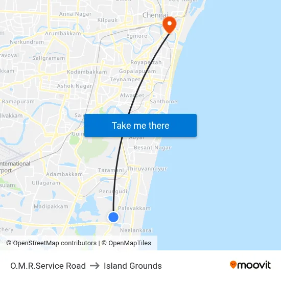 O.M.R.Service Road to Island Grounds map