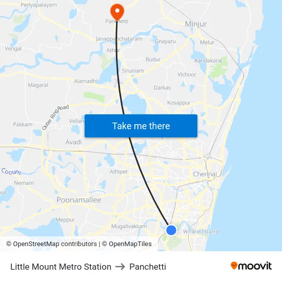 Little Mount Metro Station to Panchetti map