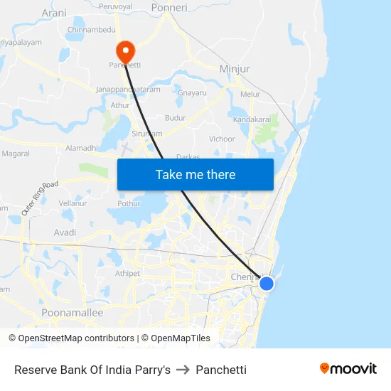 Reserve Bank Of India Parry's to Panchetti map