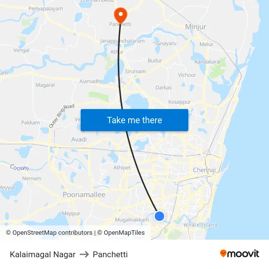 Kalaimagal Nagar to Panchetti map