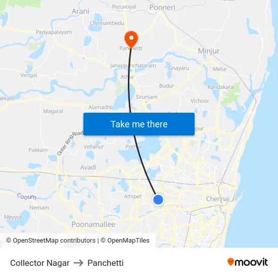 Collector Nagar to Panchetti map