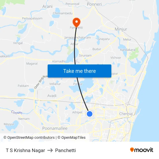 T S Krishna Nagar to Panchetti map