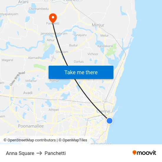 Anna Square to Panchetti map