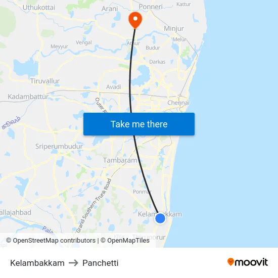 Kelambakkam to Panchetti map