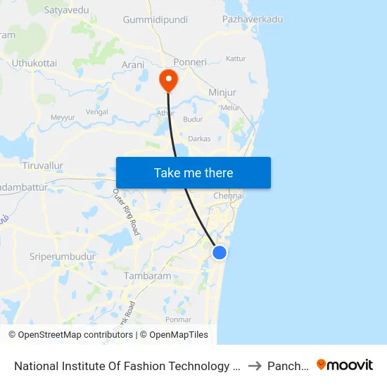 National Institute Of Fashion Technology ( N.I.F.T.) to Panchetti map