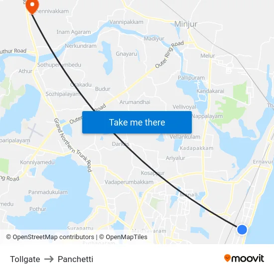 Tollgate to Panchetti map