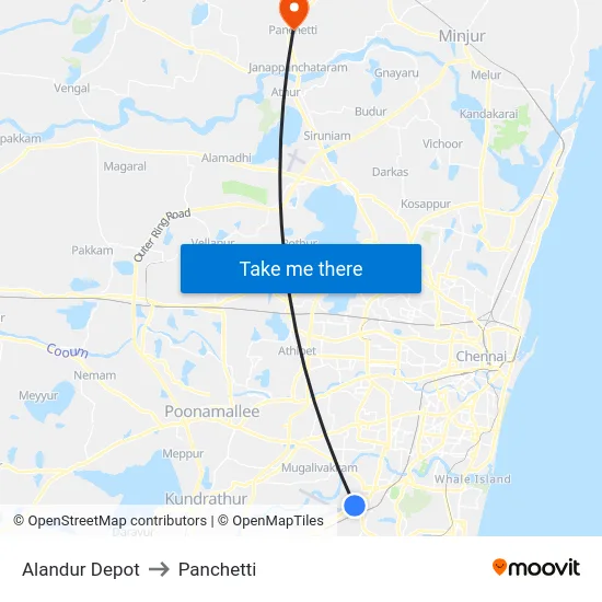 Alandur Depot to Panchetti map