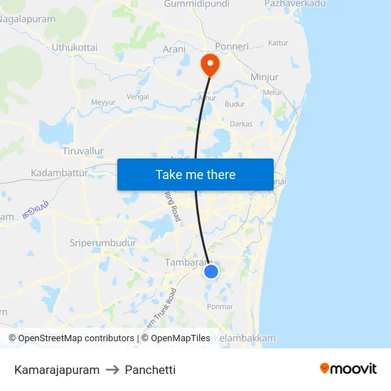 Kamarajapuram to Panchetti map