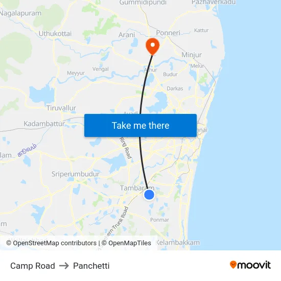 Camp Road to Panchetti map