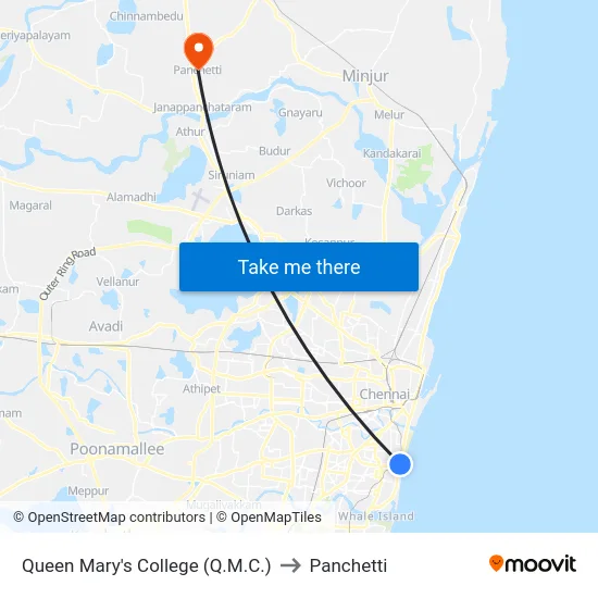 Queen Mary's College (Q.M.C.) to Panchetti map