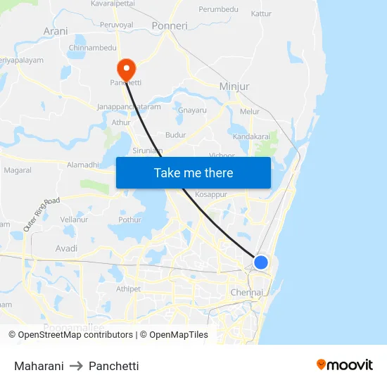 Maharani to Panchetti map