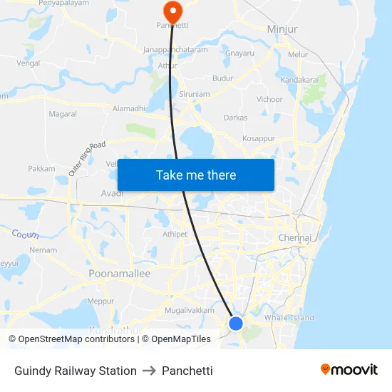 Guindy Railway Station to Panchetti map
