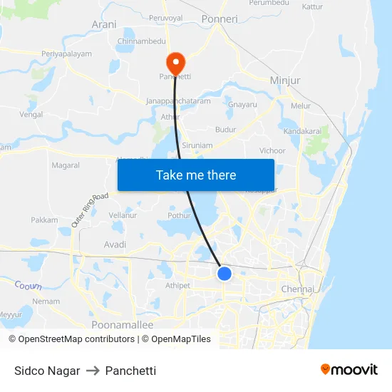 Sidco Nagar to Panchetti map