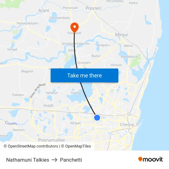 Nathamuni Talkies to Panchetti map