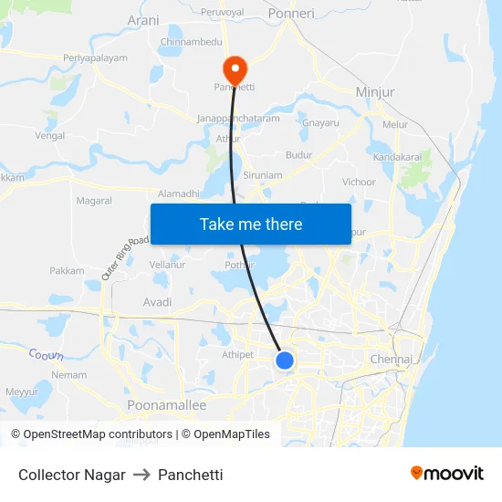Collector Nagar to Panchetti map