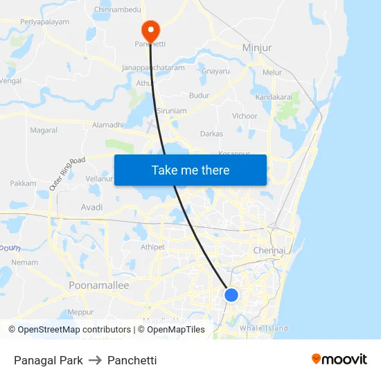 Panagal Park to Panchetti map