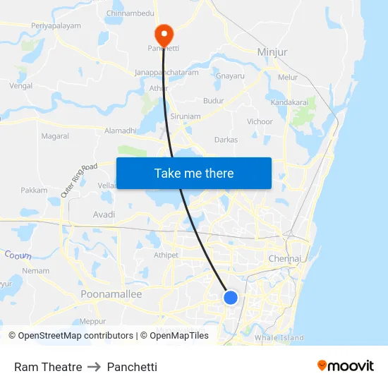 Ram Theatre to Panchetti map