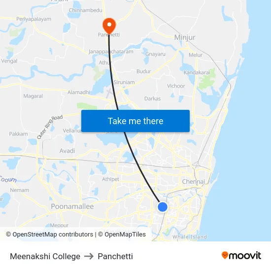 Meenakshi College to Panchetti map