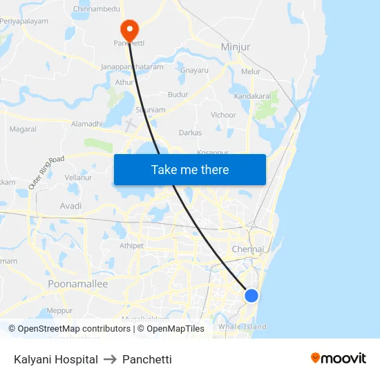 Kalyani Hospital to Panchetti map