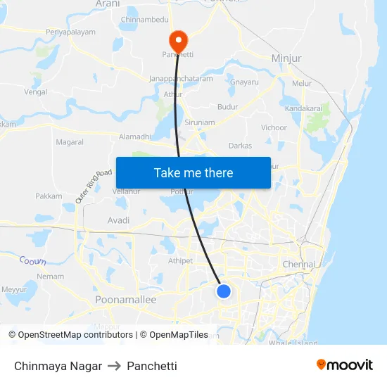 Chinmaya Nagar to Panchetti map