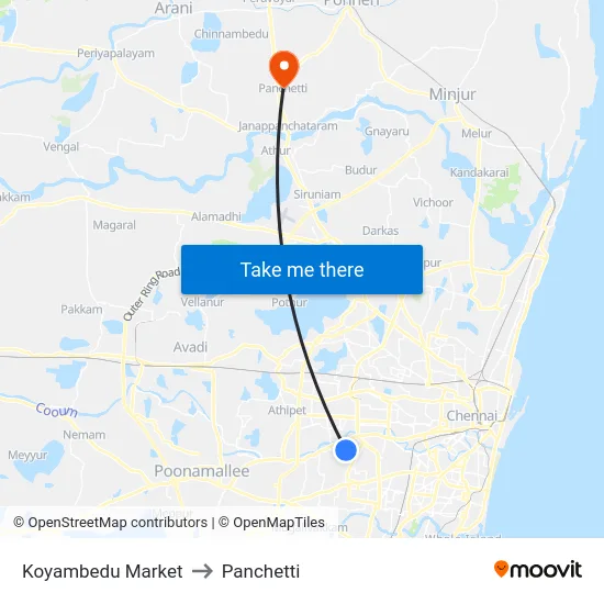 Koyambedu Market to Panchetti map