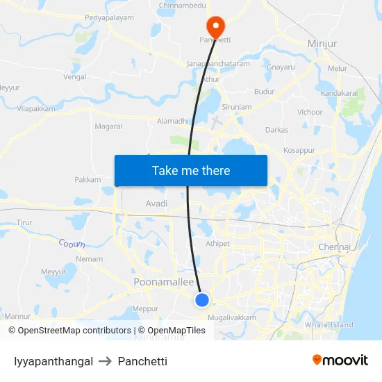 Iyyapanthangal to Panchetti map