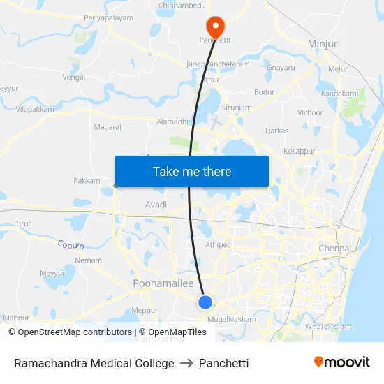Ramachandra Medical College to Panchetti map