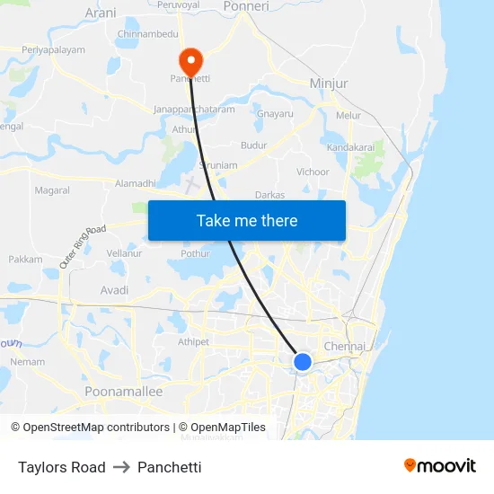 Taylors Road to Panchetti map