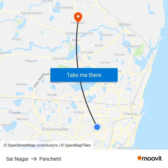 Sai Nagar to Panchetti map