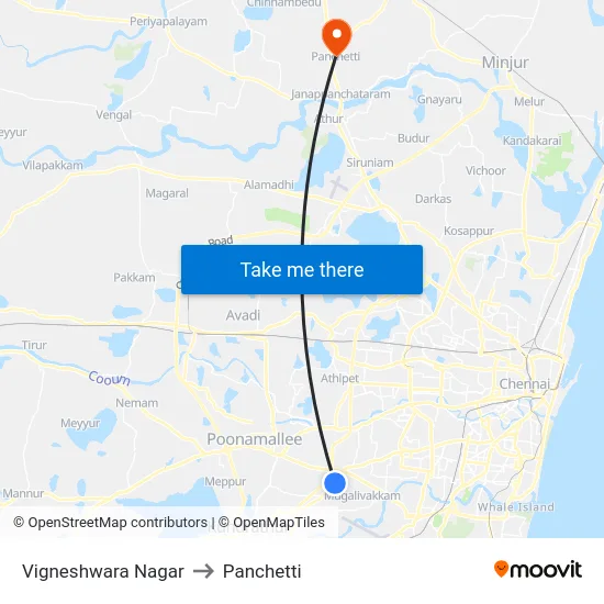 Vigneshwara Nagar to Panchetti map